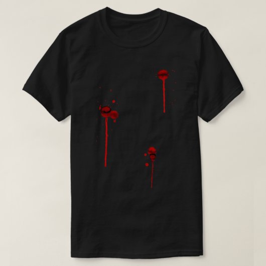 Bullet Hole Gunshot Wound Halloween Costume Blood T-shirt (Design voorkant)