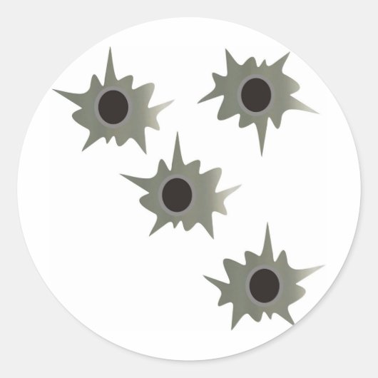 Bullet Holes Ronde Sticker (Voorkant)