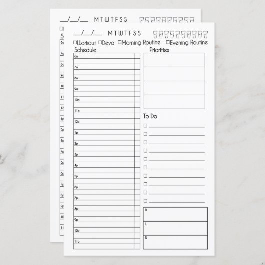 Bullet Journal Day in een oogopslag (Voorkant / Achterkant)