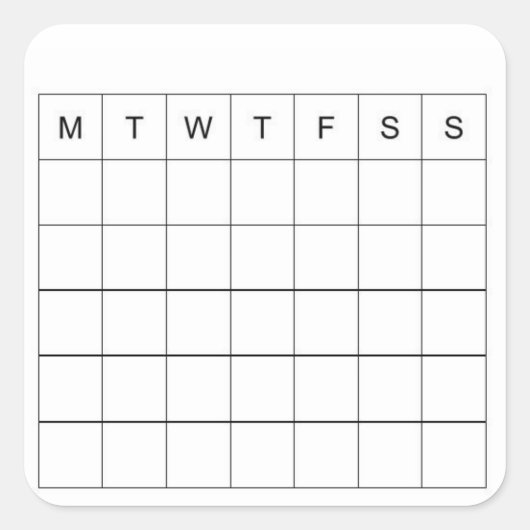 Bullet Journal en Planner Mini Calendar-Sticker Vierkante Sticker (Voorkant)