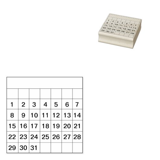 Bullet Journal Maandelijks 31Day Calendar Tracker  Rubberstempel (Gestempeld)