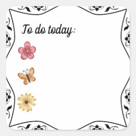 Bullet Journal of Planner "To Do Today" Vierkante Sticker