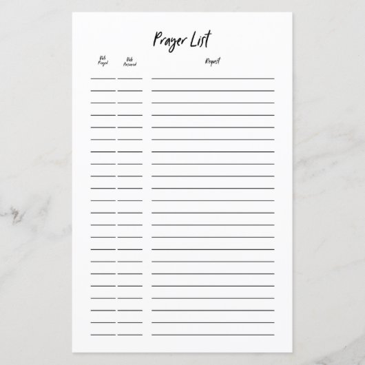 Bullet Journal Prayer Request List Planner Invoege (Voorkant)
