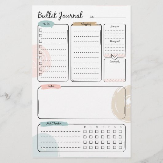 Bullet Journal voor weekplanning (Achterkant)