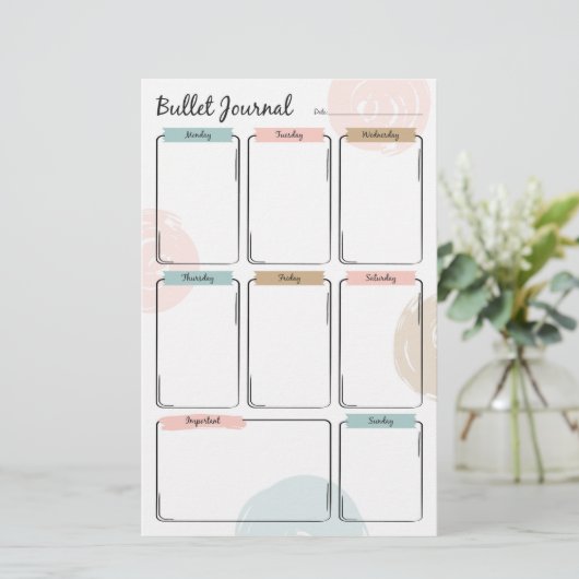 Bullet Journal voor weekplanning (Staand voorkant)