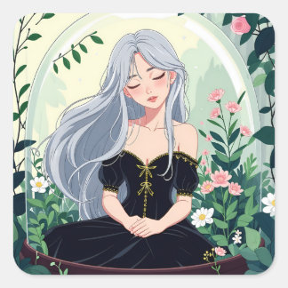 Bullet Journaling Series8 - Terrarium Meisje 8 Vierkante Sticker