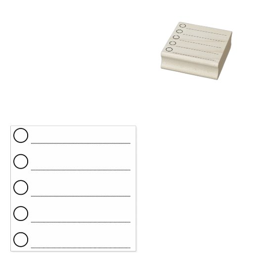 Bullet Point Lined Check List Rubber Stempel (Gestempeld)