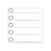 Bullet Point Lined Check List Rubber Stempel (Afrduk)