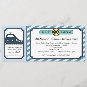 Bullet Train Ticket Invitation Kaart