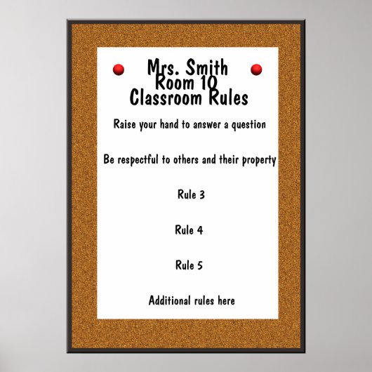 - Bulletin Board Classroom Rules Poster (Voorkant)