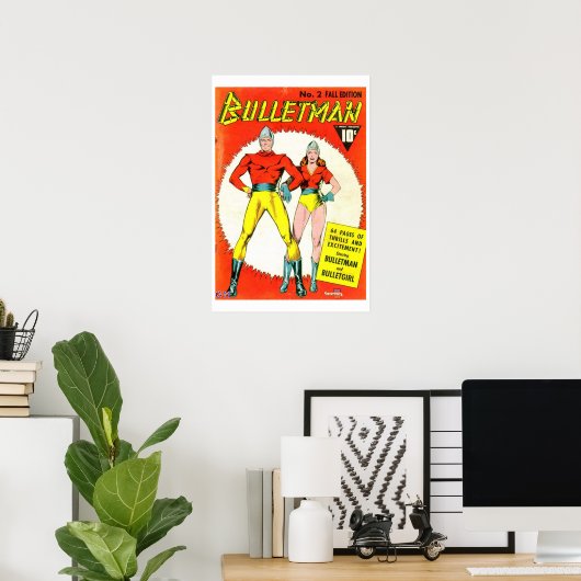 Bulletman Comic Book Hoesje Poster (Thuiskantoor)