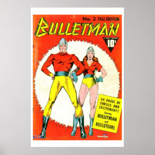 Bulletman  Comic Book Hoesje Poster