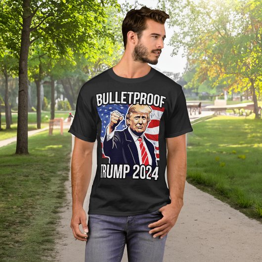 Bulletproof Pro Donald Trump 2024 Verkiezing Veren T-shirt