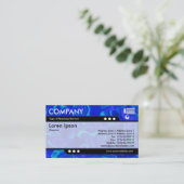 Bullettrein - Blauwe facetten Visitekaartje (Staand voorkant)