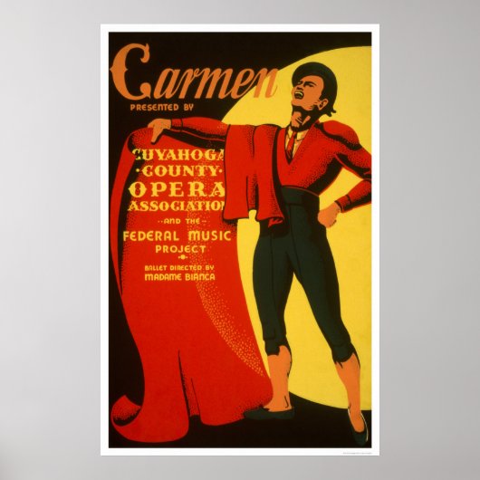 Bullfighter Carmen 1939 WPA Poster (Voorkant)