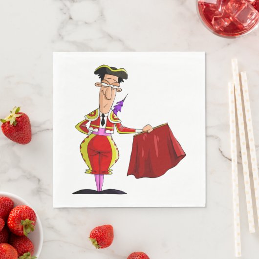 Bullfighter en Red Cape Napkins Servet (Insitu)
