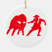 BullfighterRed Keramisch Ornament (Achterkant)