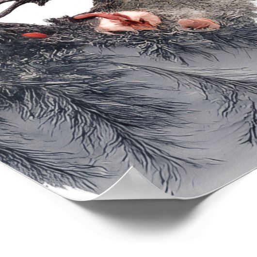 Bullfinch bird poster (Hoek)