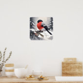 Bullfinch bird poster (Keuken)