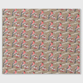 Bullfinch Bird Sneeuwrode bessen Vrolijk Kerstfees Cadeaupapier (Vlak)