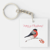 Bullfinch en rode bessen, zoete kerst sleutelhanger (voorkant)