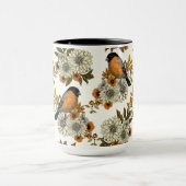 Bullfinch on autumn florals 2 mok (Midden)