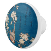 Bullfinch op een Weping Cherry Branch van Hokusai Keramische Knop (Rechts)