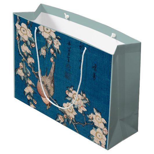 Bullfinch op een Weping Cherry Branch van Hokusai Large Cadeautasje (Achterkant Gekanteld)
