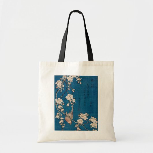 Bullfinch op een Weping Cherry Branch van Hokusai Tote Bag (Voorkant)