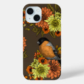 Bullfinch op herfstfloralen Case-Mate iPhone case (Achterkant)