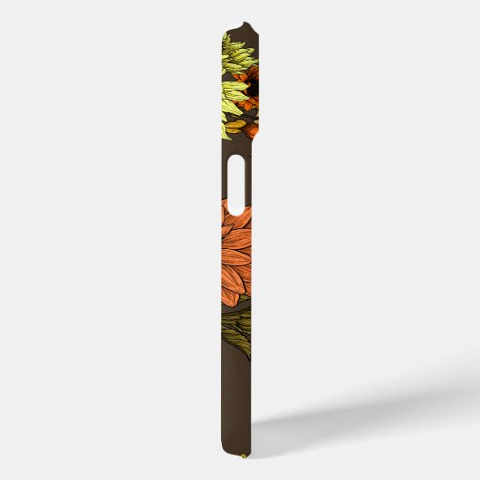 Bullfinch op herfstfloralen Case-Mate iPhone case (Achterkant / Rechts)