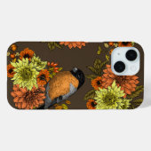 Bullfinch op herfstfloralen Case-Mate iPhone case (Achterkant (horizontaal))