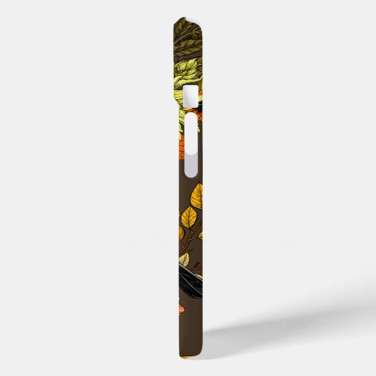 Bullfinch op herfstfloralen Case-Mate iPhone case (Achterkant / Links)