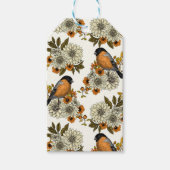 Bullfinch op herfstflorals 2 cadeaulabel (Voorkant)