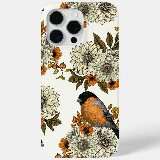 Bullfinch op herfstflorals 2 Case-Mate iPhone case (Achterkant)