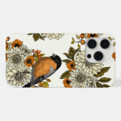 Bullfinch op herfstflorals 2 iPhone hoesje (Achterkant horizontaal)