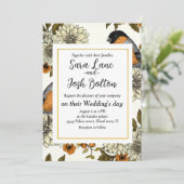 Bullfinch op herfstflorals 2 kaart (Staand voorkant)