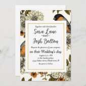 Bullfinch op herfstflorals 2 kaart (Voorkant / Achterkant)