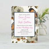 Bullfinch op herfstflorals 2 kaart (Staand voorkant)