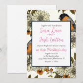 Bullfinch op herfstflorals 2 kaart (Voorkant / Achterkant)