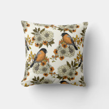 Bullfinch op herfstflorals 2