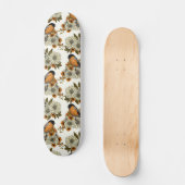 Bullfinch op herfstflorals 2 persoonlijk skateboard (Voorkant)