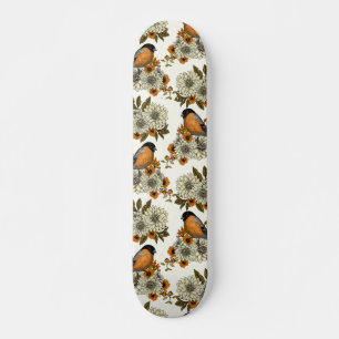 Bullfinch op herfstflorals 2 persoonlijk skateboard