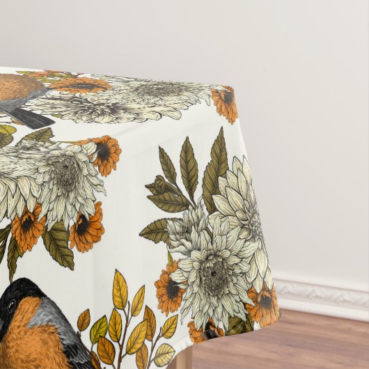Bullfinch op herfstflorals 2 tafelkleed (Voorbeeld)