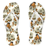 Bullfinch op herfstflorals 2 teenslippers