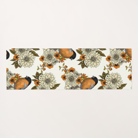 Bullfinch op herfstflorals 2 yogamat (Achterkant (horizontaal))