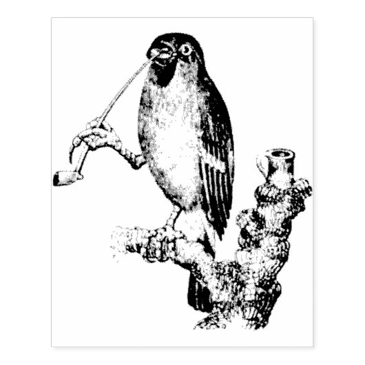 Bullfinch Roken Pijp Rubber Art Stamp Rubberstempel (Afrduk)