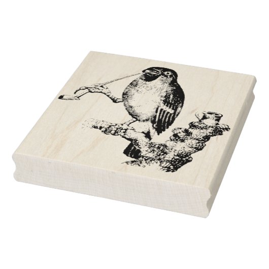 Bullfinch Roken Pijp Rubber Art Stamp Rubberstempel (Stempel)