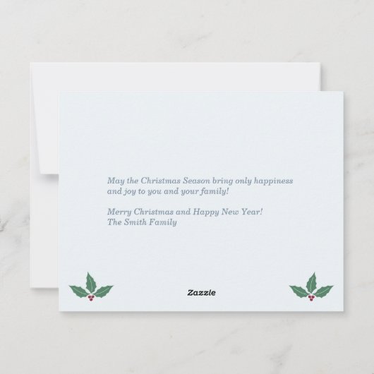 Bullfinch & Sneeuwlandschap Kerst Wenskaart Feestdagenkaart (Achterkant)