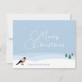Bullfinch & Sneeuwlandschap Kerst Wenskaart Feestdagenkaart (Voorkant)